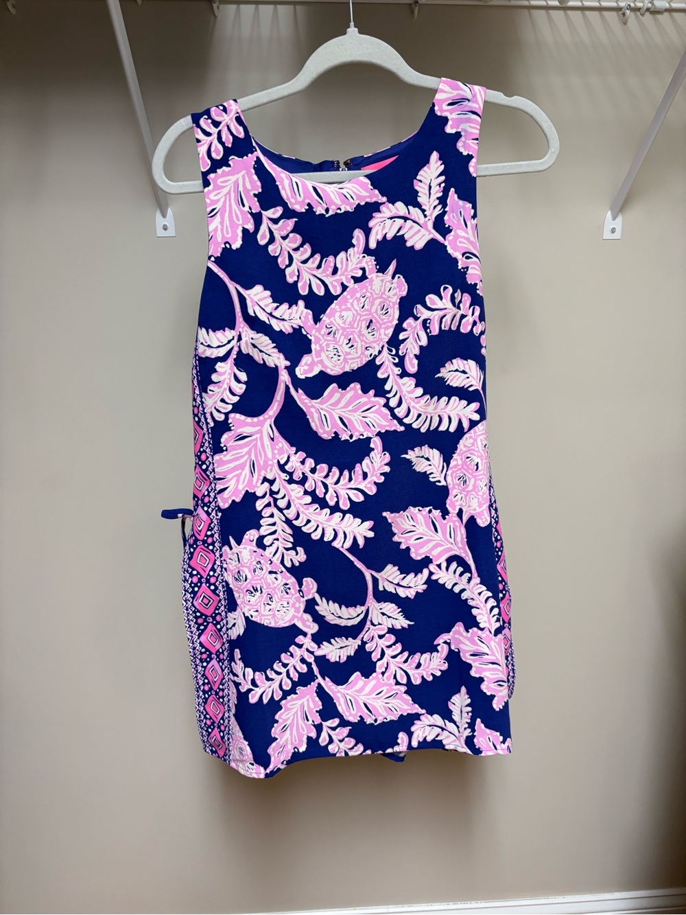 Women’sNavy and Pink Floral Shift Romper- Lilly Pulitzer